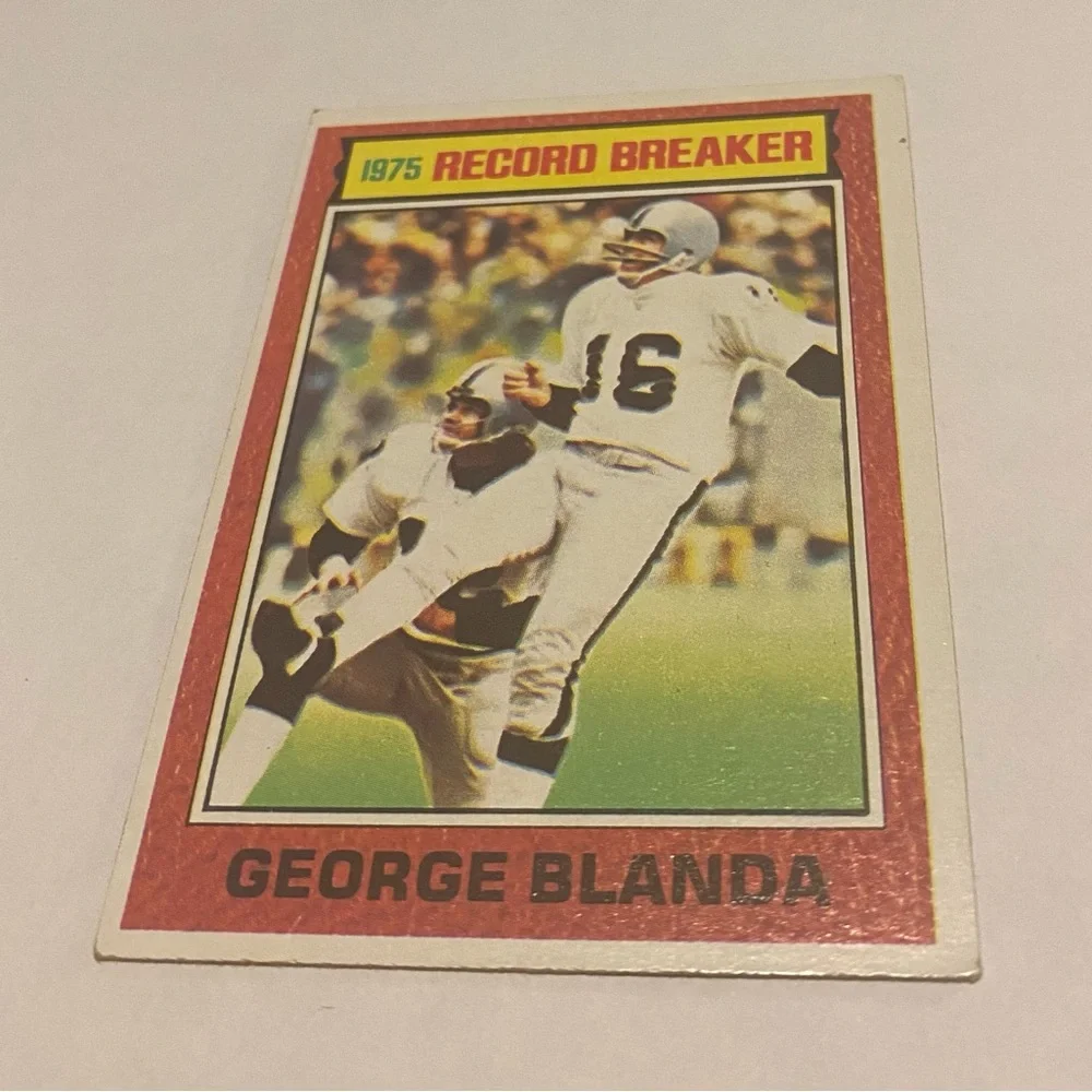 George Blanda 1976 Topps Football Card #1 Vintage Collectible Record Breaker